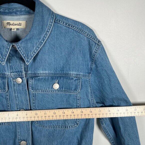 NWT MADEWELL Crop Jean Jacket in Dursett Wash with Pockets 100% Cotton‎ NJ735 XS - Picture 8 of 16